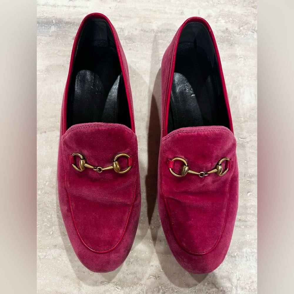 Gucci Princeton loafers 37.5 pink velvet